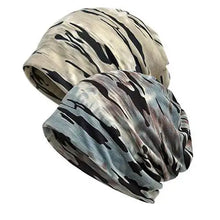 Load image into Gallery viewer, beanie chemo hats - 2 pack camouflage coffee / khaki
