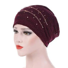 Load image into Gallery viewer, beanie hat sleep caps set wine red+pink-1
