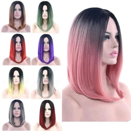 black ombre rooted to pastel shade cosplay wig