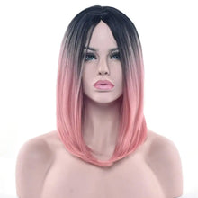 Load image into Gallery viewer, black ombre rooted to pastel shade cosplay wig
