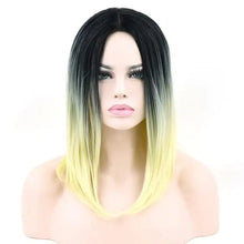 Load image into Gallery viewer, black ombre rooted to pastel shade cosplay wig 2t613 / 16inches

