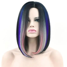 Load image into Gallery viewer, black ombre rooted to pastel shade cosplay wig wig-54 / 16inches
