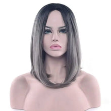 Load image into Gallery viewer, black ombre rooted to pastel shade cosplay wig 2t171 / 16inches
