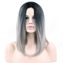 Load image into Gallery viewer, black ombre rooted to pastel shade cosplay wig 2t0906 / 16inches

