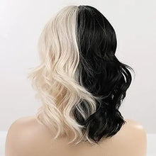 Load image into Gallery viewer, black and white heat resistant wig
