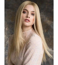 Load image into Gallery viewer, blonde silk straight human hair full lace wig
