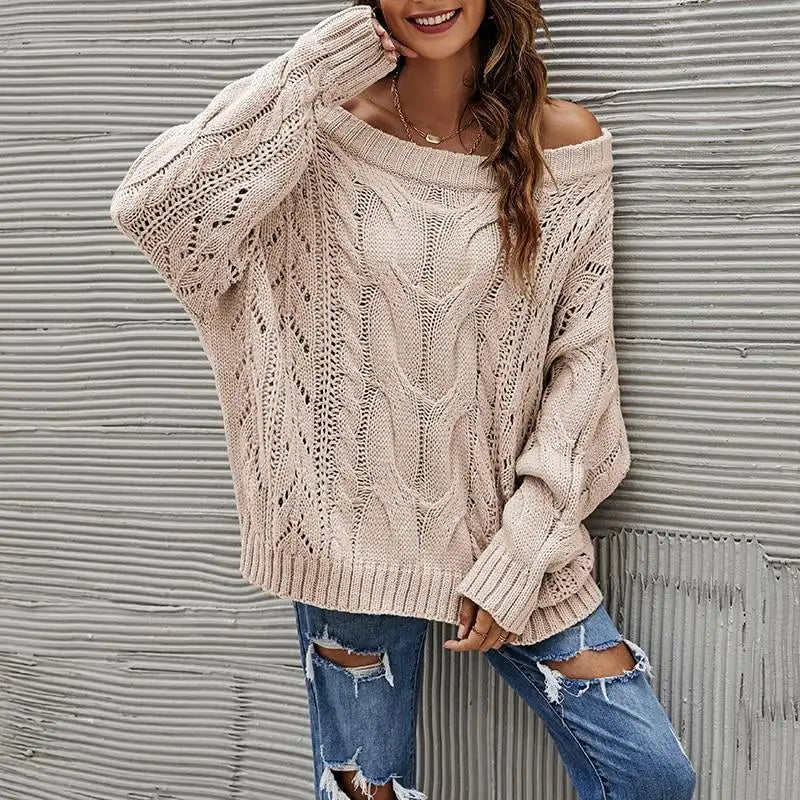 bohemian off the shoulder fashion sweater