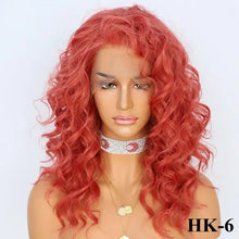 Load image into Gallery viewer, campbell free parting curly heat resistant synthetic lace front wig 16inches / hk-6 / 150%
