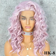 Load image into Gallery viewer, campbell free parting curly heat resistant synthetic lace front wig 16inches / hk-8 / 150%
