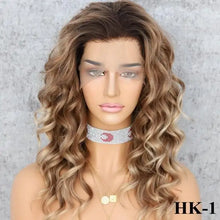 Load image into Gallery viewer, campbell free parting curly heat resistant synthetic lace front wig 16inches / hk-1 / 150%

