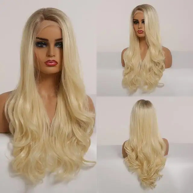 carissa | rooted honey brown to blonde ombre lace wig bl66013-1 / 150% / lace part  / 26inches / 1 pc
