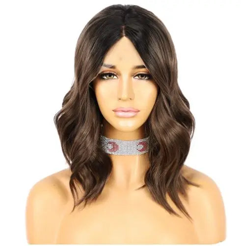 challey  wavy ombre brown hd wig