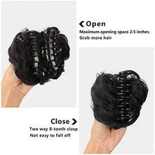 Load image into Gallery viewer, claw clip hair bun extension black
