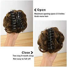 Load image into Gallery viewer, claw clip hair bun extension brown
