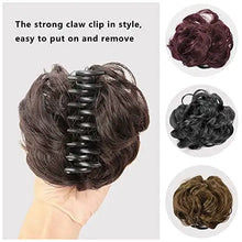 Load image into Gallery viewer, claw clip hair bun extension dark brown
