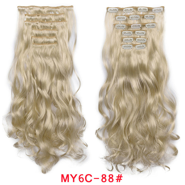 Natural Wavy Ombre Hair Piece 6Pcs/Set  Clip In Hair Extension 20Inch Wig Store