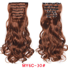 Load image into Gallery viewer, Natural Wavy Ombre Hair Piece 6Pcs/Set  Clip In Hair Extension 20Inch Wig Store
