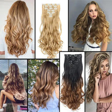 Load image into Gallery viewer, clip-on hair extensions 6pc set
