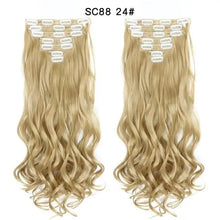 Load image into Gallery viewer, clip-on hair extensions 6pc set p1b/27 / 24inches
