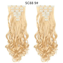 Load image into Gallery viewer, clip-on hair extensions 6pc set p12/613 / 24inches
