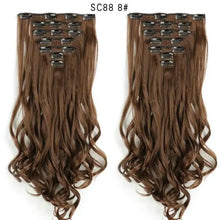 Load image into Gallery viewer, clip-on hair extensions 6pc set p18/613 / 24inches

