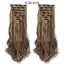 Load image into Gallery viewer, clip-on hair extensions 6pc set bug / 24inches
