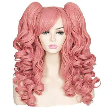 cosplay wig with pontytails light pink