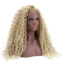 Load image into Gallery viewer, curly bohemian natural part 24&#39;&#39; long  synthetic 15*4.5 swiss lace front wig
