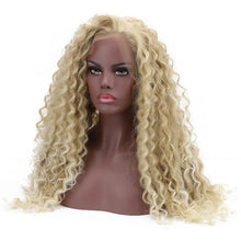 Load image into Gallery viewer, curly bohemian natural part 24&#39;&#39; long  synthetic 15*4.5 swiss lace front wig
