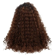 Load image into Gallery viewer, curly bohemian natural part 24&#39;&#39; long  synthetic 15*4.5 swiss lace front wig 24inches / chestnut brown / 150%
