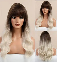 Load image into Gallery viewer, dark brown ombre platinum blonde wig ombre platinum blonde
