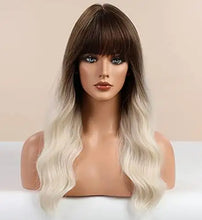 Load image into Gallery viewer, dark brown ombre platinum blonde wig
