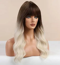 Load image into Gallery viewer, dark brown ombre platinum blonde wig
