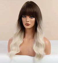 Load image into Gallery viewer, dark brown ombre platinum blonde wig
