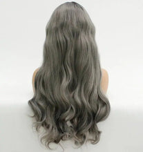 Load image into Gallery viewer, dark grey body wave synthetic lace front wig
