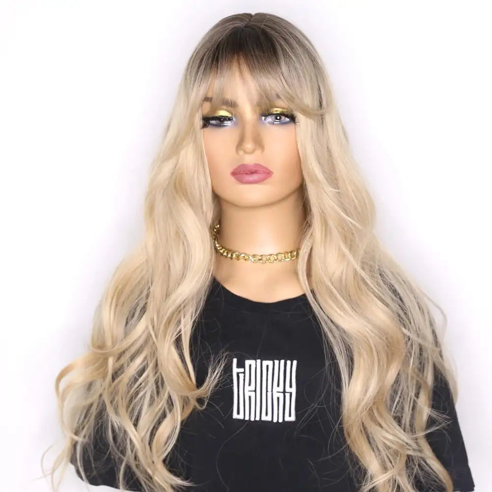 diana extra long straight heat resistant wig with bangs