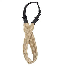 Load image into Gallery viewer, elastic stretch plaited braid hairpiece medium-1inch / dark brown mix ash blonde
