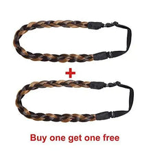 Load image into Gallery viewer, elastic stretch plaited braid hairpiece small-0.6inch / dark brown mix ash blonde
