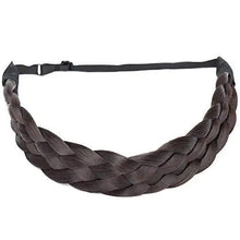 Load image into Gallery viewer, elastic stretch plaited braid hairpiece large-1.5inch / dark brown mix brown

