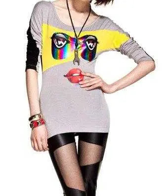 fashion face long sleeve t-shirt