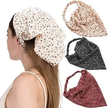Load image into Gallery viewer, floral elastic hair kerchief scarf - gift set of 3
