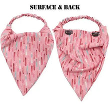 Load image into Gallery viewer, floral elastic hair kerchief scarf - gift set of 3 navy/pink/beige
