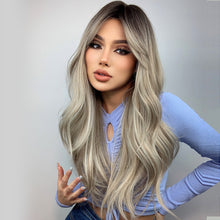 Load image into Gallery viewer, Long Gray Ash White Ombre Synthetic Wig Heat Resistant Hair Wig Store

