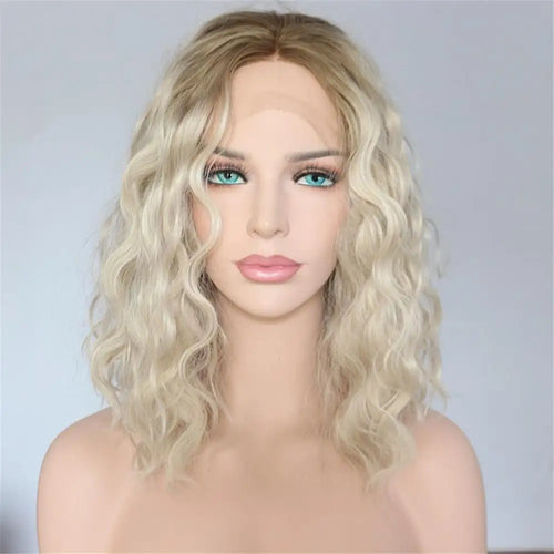 gail wavy heat resistant hair synthetic lace front wig