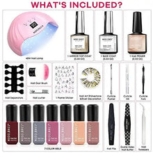 Load image into Gallery viewer, gel nail polish set starter kit with light
