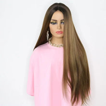 Load image into Gallery viewer, giselle extra long straight 28inch lace front wig
