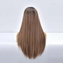 Load image into Gallery viewer, giselle ombre long straight synthetic wig for women with bangs
