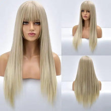 Load image into Gallery viewer, giselle ombre long straight synthetic wig for women with bangs tb20032-4
