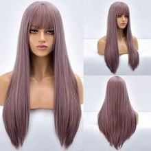 Load image into Gallery viewer, giselle ombre long straight synthetic wig for women with bangs tb20032-5
