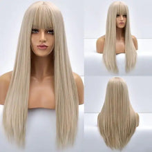 Load image into Gallery viewer, giselle ombre long straight synthetic wig for women with bangs tb20032-6
